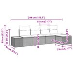 vidaXL Ensemble de canapé de jardin 5 pièces avec coussins beige en poly rotin
