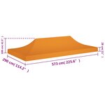vidaXL Toit de tente de réception 6x3 m Orange 270 g/m²