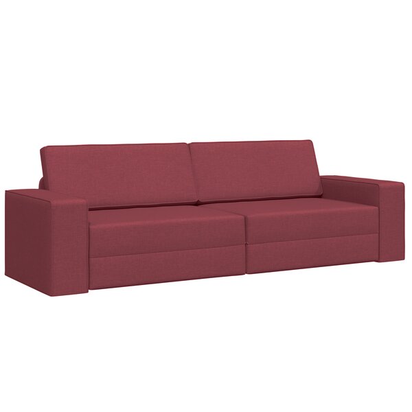 vidaXL Canapé Lit 2-en-1 Rouge Vin 245x150x60.5 cm Tissu