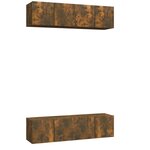vidaXL Meubles TV muraux 4 Pièces Chêne fumé 60x30x30cm Bois d'ingénierie