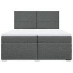 vidaXL Sommier à lattes de lit avec matelas Gris foncé 200x200cm Tissu