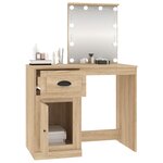 vidaXL Coiffeuse avec LED chêne sonoma 90x50x132 5cm bois d'ingénierie