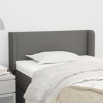vidaXL Tête de lit avec oreilles Gris foncé 93x16x78/88 cm Tissu