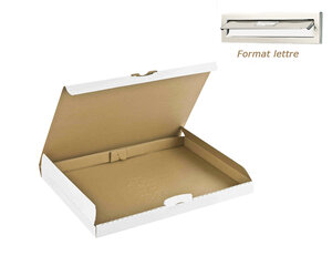 Lot de 300 Boîtes postale carton plate 255x190x30. Coloris Blanc