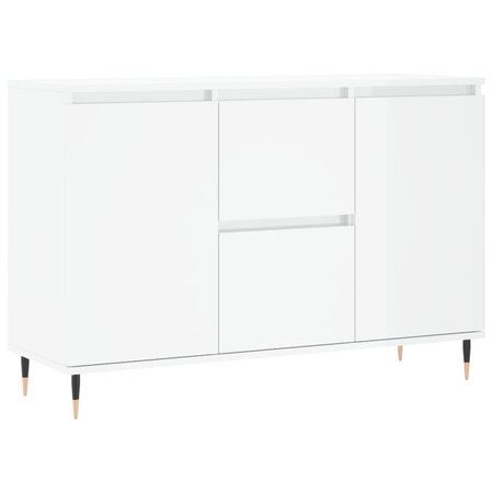 vidaXL Buffet blanc brillant 104x35x70 cm bois d'ingénierie