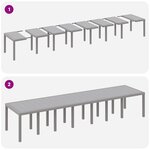 Ensemble de salle à manger de jardin 17 pièces avec coussins gris clair en poly rotin
