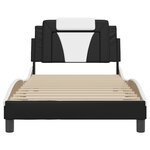 vidaXL Cadre de lit avec lumières LED noir blanc 100x200 cm similicuir