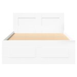 vidaXL Cadre de lit et tête de lit blanc 100x200 cm bois d'ingénierie