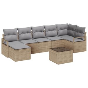 vidaXL Ensemble de canapé de jardin 8 Pièces Beige et Gris clair