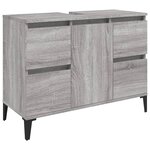vidaXL Ensemble de meubles de salle de bain 3 Pièces Sonoma gris