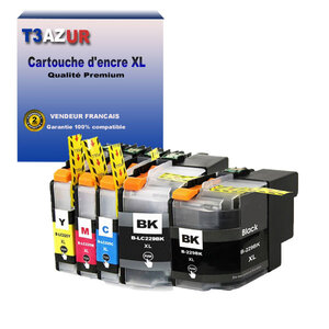 T3AZUR Lot de 5 Cartouches compatibles avec Brother LC225XL LC229XL pour Brother MFC-J5320DW MFC-J5620DW