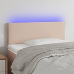 vidaXL Tête de lit à LED Cappuccino 90x5x78/88 cm Similicuir