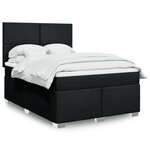 vidaXL Sommier à lattes de lit avec matelas Noir 160x200 cm Tissu