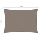 vidaXL Voile de parasol tissu oxford rectangulaire 3 5x5 m taupe