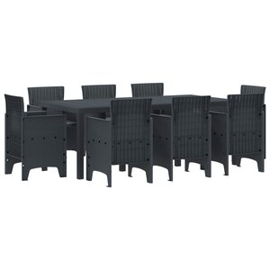 vidaXL Ensemble de salle à manger pour jardin 9 Pièces Anthracite