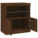 vidaXL Buffet avec lumières LED chêne marron 60x37x67 cm