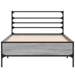 vidaXL Cadre de lit sonoma gris 90x190 cm bois d'ingénierie et métal