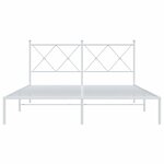 vidaXL Cadre de lit métal avec tête de lit blanc 160x200 cm