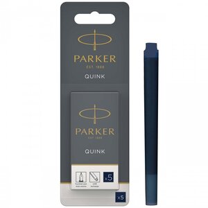 PARKER Cartouche d'encre longue QUINK en blister bleu noir