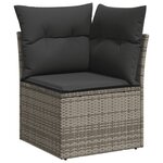 vidaXL Salon de jardin 11 Pièces avec coussins gris clair résine tressée