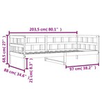 vidaXL Lit de jour sans matelas cire marron 80x200 cm bois pin massif