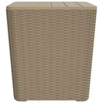 vidaXL Table de jardin avec couvercle amovible marron clair PP