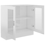 vidaXL Armoire à vitrine Blanc brillant 82 5x30 5x80cm Bois ingénierie