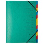 Trieur Agrafé Avec Élastiques 12 Compartiments - Couleurs Assorties - X 8 - Exacompta
