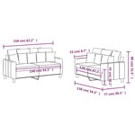 vidaXL Ensemble de canapés 2 Pièces avec coussins Gris clair Tissu