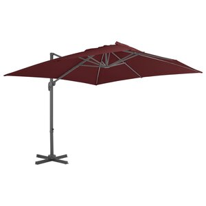 vidaXL Parasol déporté avec mât en aluminium bordeaux 400x300 cm