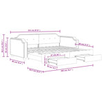 vidaXL Lit de jour avec gigogne et tiroirs taupe 80x200 cm tissu