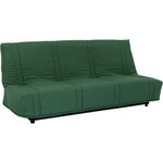 Clic clac 3 places - Tissu coton vert foret - Couchage 125 x 190 cm - 193 x 92 x 93 cm