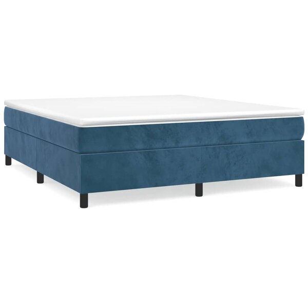 vidaXL Sommier à lattes de lit et matelas Bleu foncé 200x200cm Velours