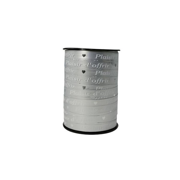 Bolduc bobine Plaisir d'offrir 225mx10mm Argent CLAIREFONTAINE