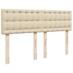 vidaXL Sommier à lattes de lit avec matelas Crème 140x190 cm Tissu