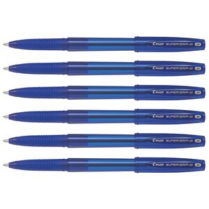Stylo à bille SUPER GRIP G avec capuchon pointe moyenne bleu x 6 PILOT