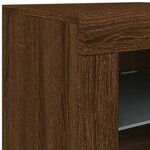 vidaXL Buffet avec lumières LED chêne marron 162x37x67 cm