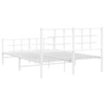 vidaXL Cadre de lit métal avec tête de lit/pied de lit blanc 140x200cm