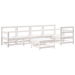 vidaXL Salon de jardin 6 Pièces Blanc Bois de pin massif