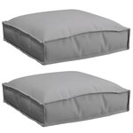 vidaXL Coussins de palette pour siège 2 Pièces Gris 40x40x8 cm Tissu Oxford