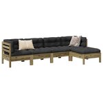 vidaXL Salon de jardin 5 Pièces avec coussins bois de pin imprégné