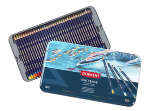 Crayon base encre aquarellable Derwent Inktense 36 pièces