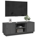 vidaXL Meuble TV Gris 110x35x40 5 cm Bois de pin massif