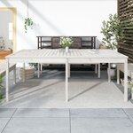 vidaXL Table de jardin blanc 203 5x100x76 cm bois massif de pin