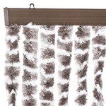 vidaXL Rideau anti-mouches taupe et blanc 100x230 cm chenille
