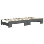 vidaXL Lit de jour avec lit gigogne gris foncé 90x200 cm tissu