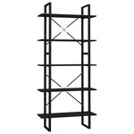 vidaXL Bibliothèque à 5 niveaux Noir 80x30x175 cm Bois d'ingénierie