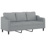vidaXL Ensemble de canapés 3 Pièces coussins gris clair tissu