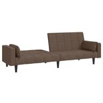 vidaXL Canapé-lit à 2 places avec deux oreillers taupe tissu