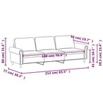 vidaXL Canapé à 3 places Noir 180 cm Velours